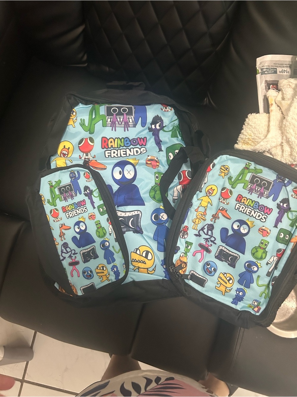The North Face Kids Rainbow Friends Light Blue Backpack & Lunch Bag